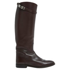 Hermès Bottes Jumping EU39.5 Dark Brown Leather Kelly Boots UK6 US8.5 Hermes