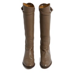 Hermès Bottes Jumping EU39.5 Taupe Leather Kelly Boots UK6 US8.5 Hermes