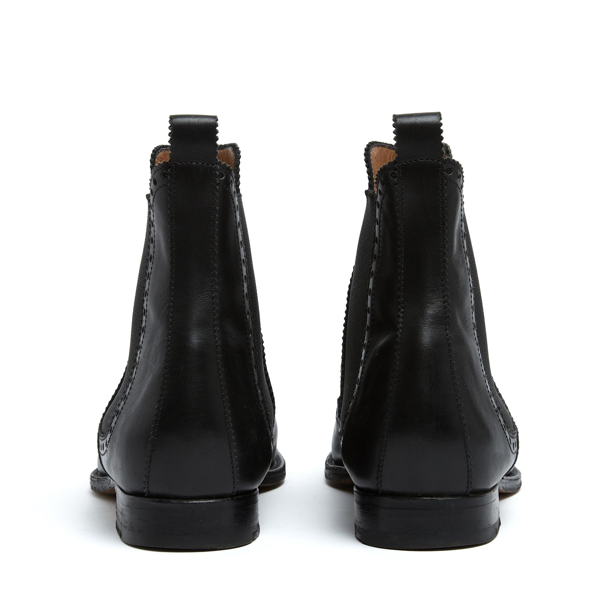 Hermès Bottines Cuir Noir EU39 Black Leather Brighton Boots UK6 US8.5 Hermes Pour femmes en vente