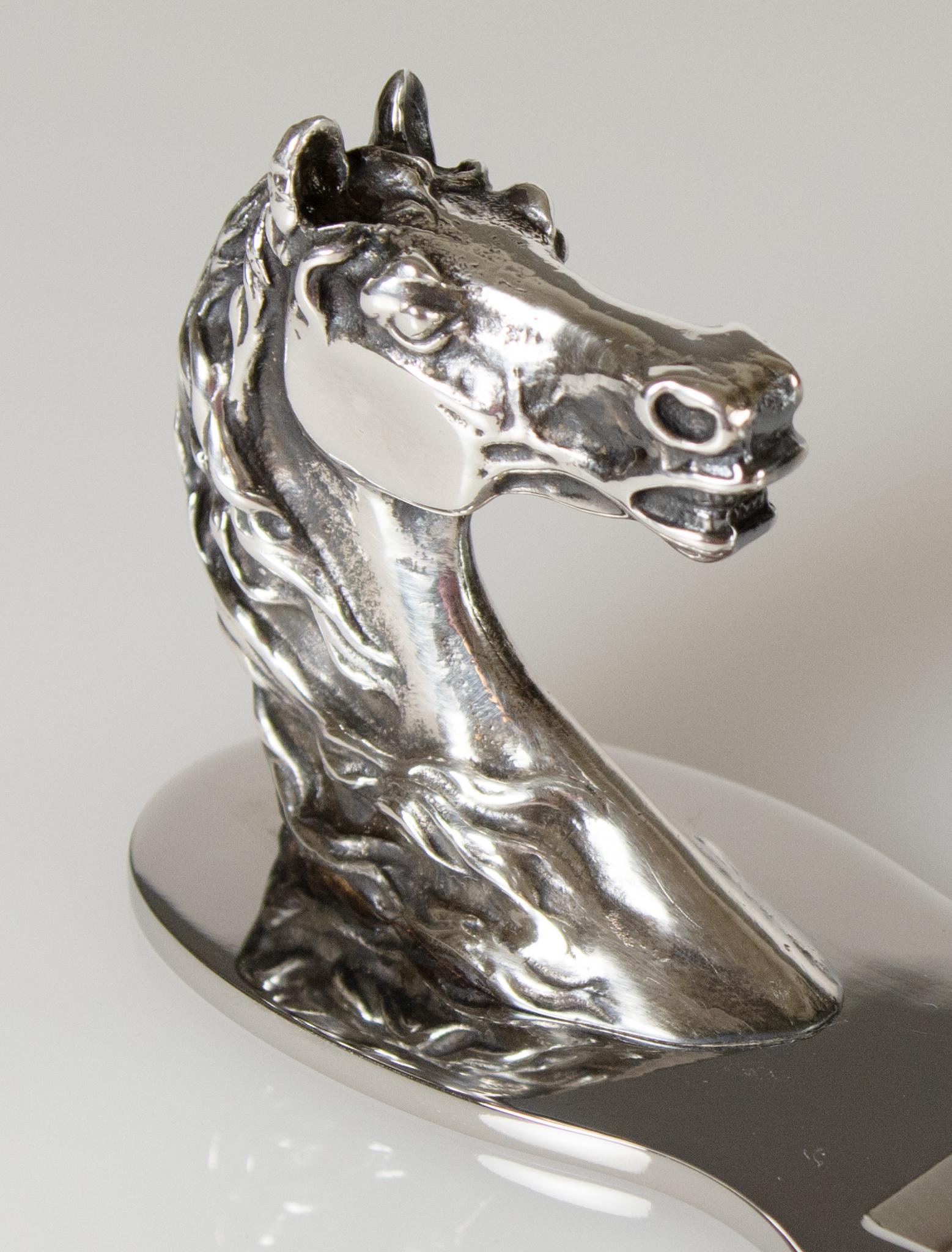 Modern Hermès, Bottle Opener Equestrian Horse Head in Silver Plate, 1970's Paris