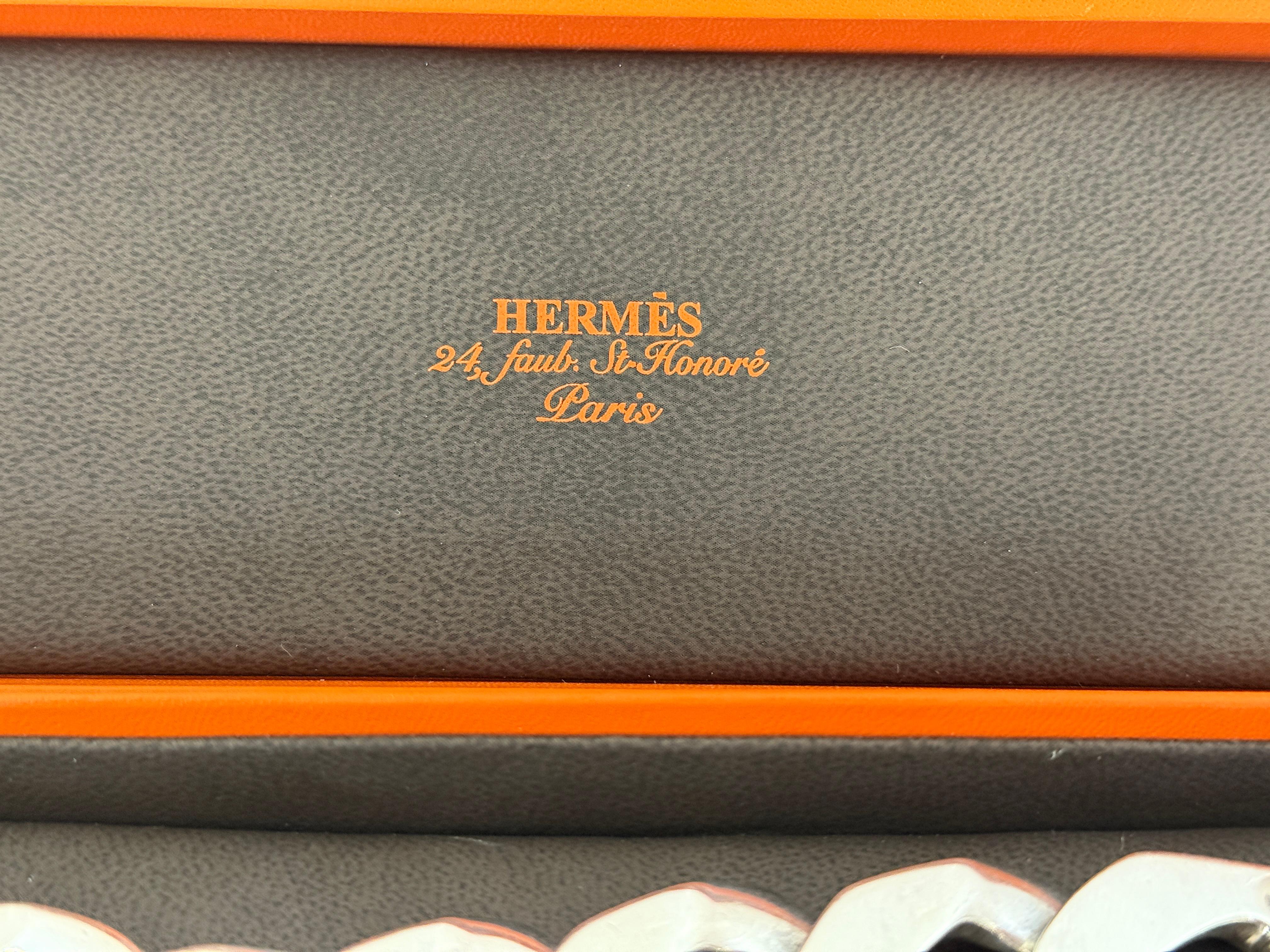 Hermes Boucle Sellier Sterling Silver Chain Link Bracelet 3