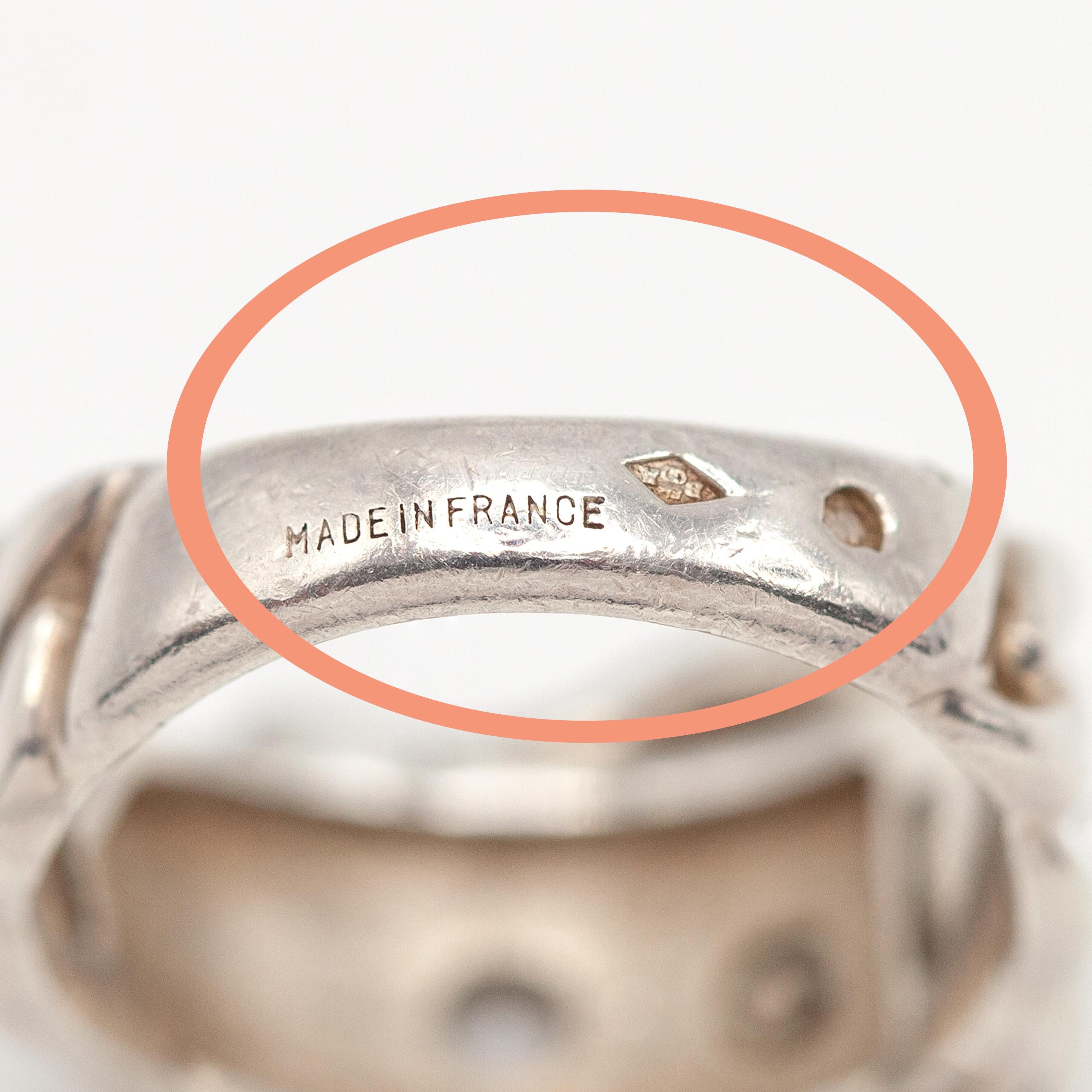 Anello Hermès Boucle Sellier in argento sterling in vendita 7