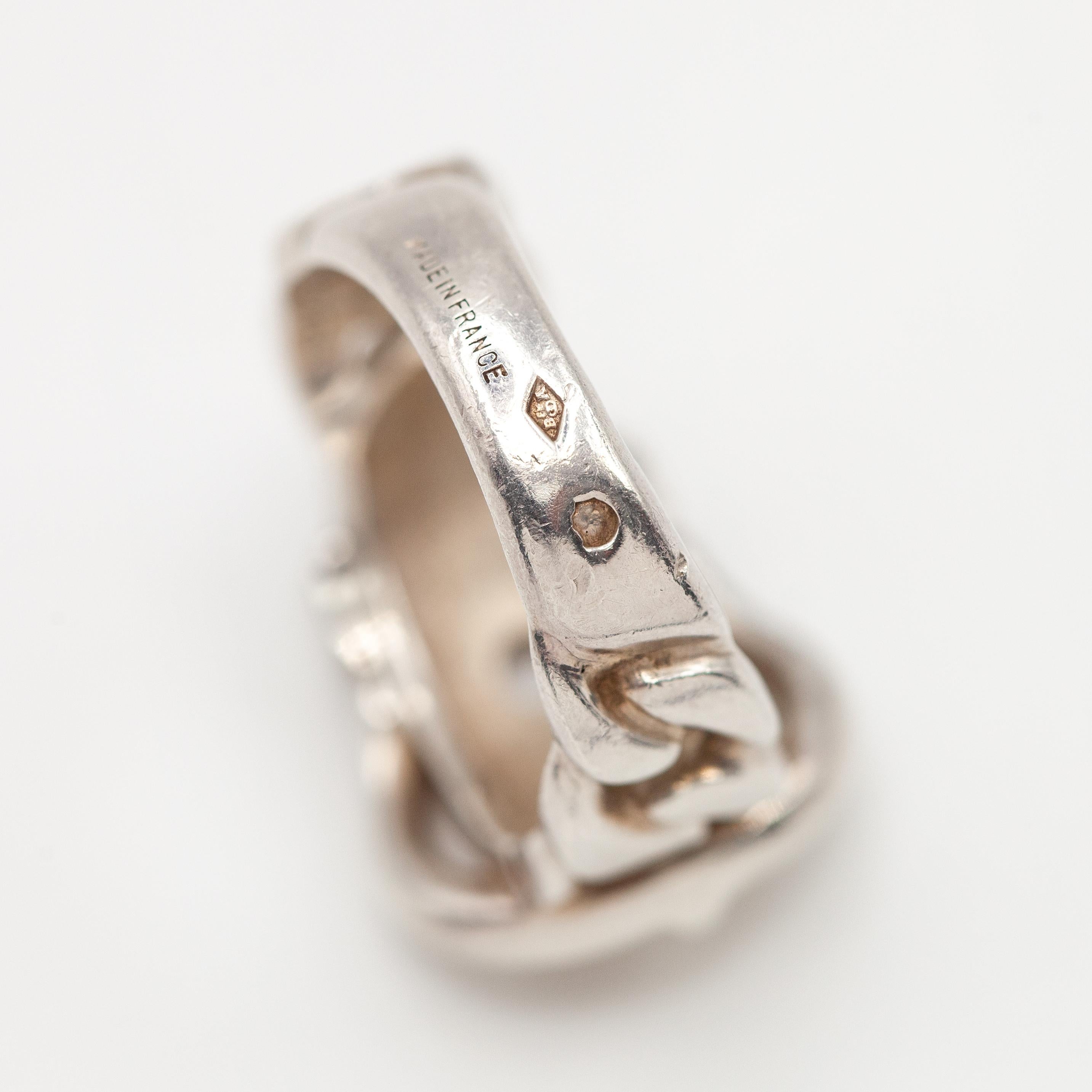 Anello Hermès Boucle Sellier in argento sterling in vendita 8