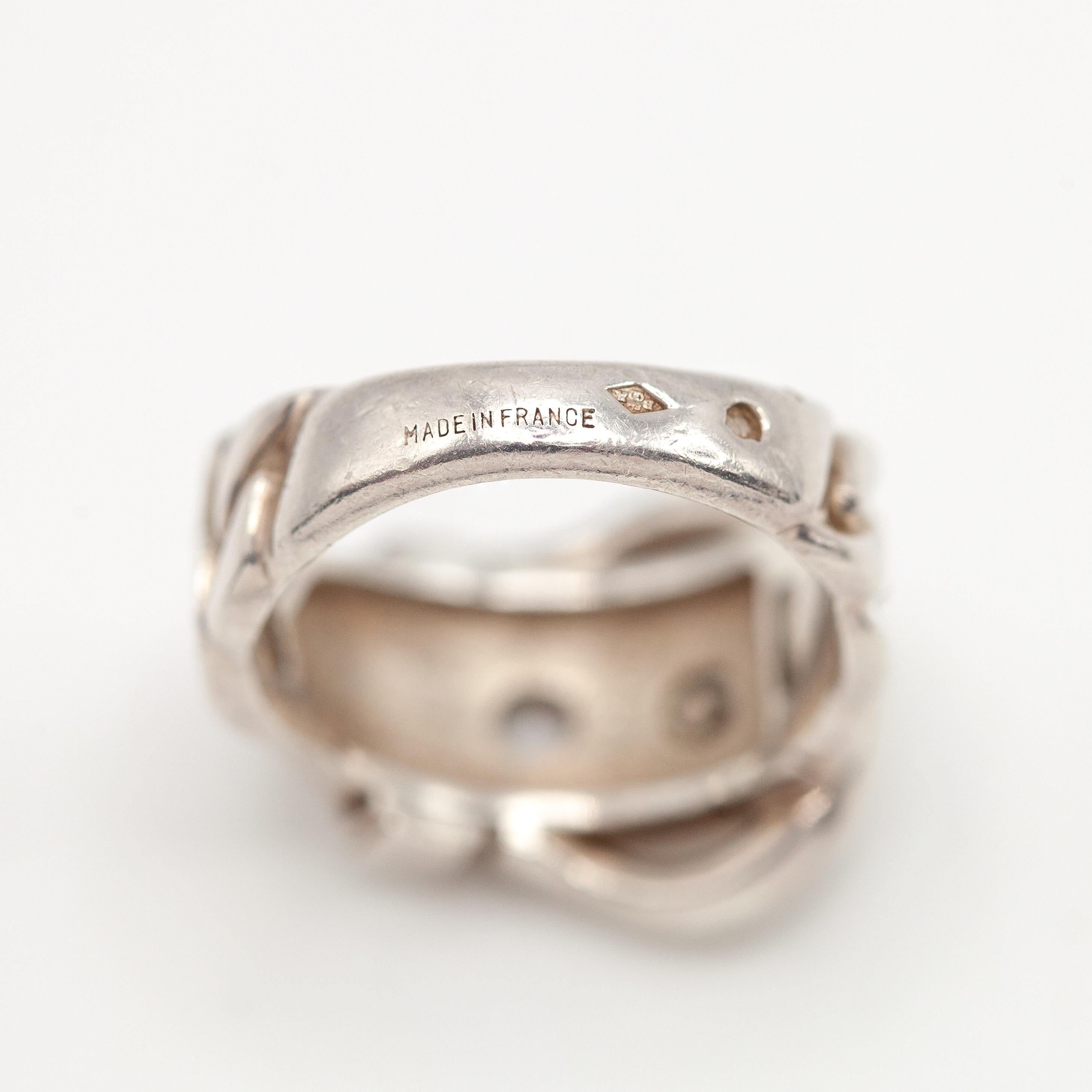 Anello Hermès Boucle Sellier in argento sterling in vendita 9