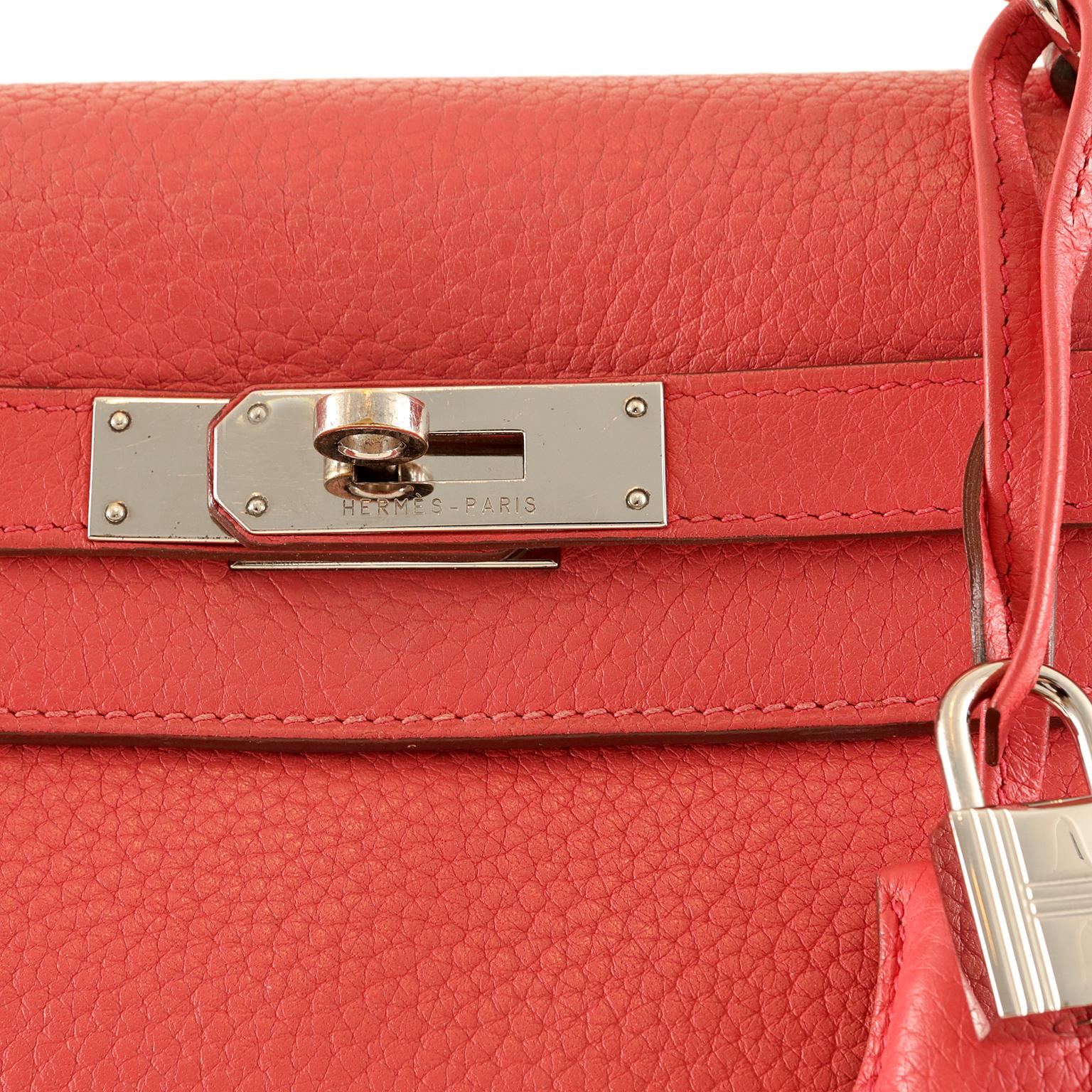 Hermès Bougainvillea 28 cm Clemence Kelly Bag In Excellent Condition In Palm Beach, FL