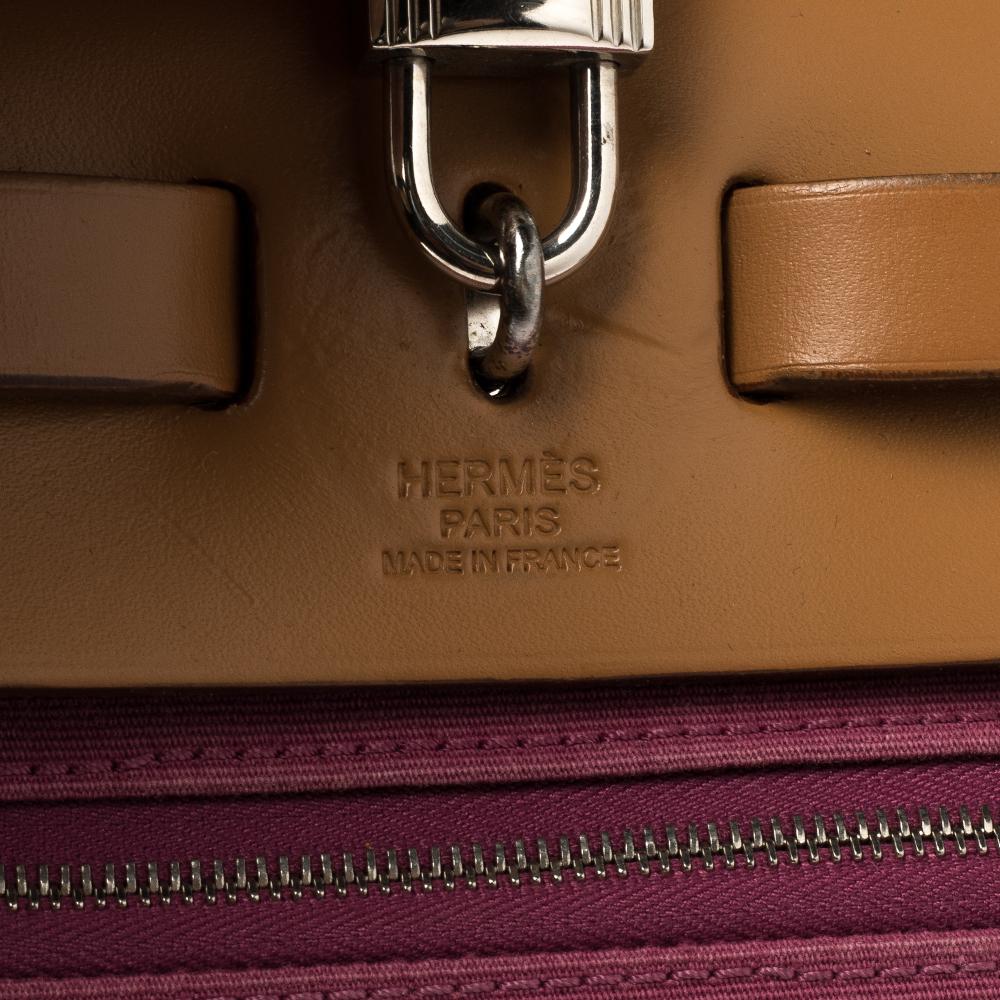 Bolso Hermes Bougainvillea de lona y piel Herbag Zip 31 7