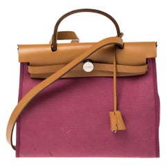 Hermes Bougainvillea Canvas and Leather Herbag Zip 31 Bag
