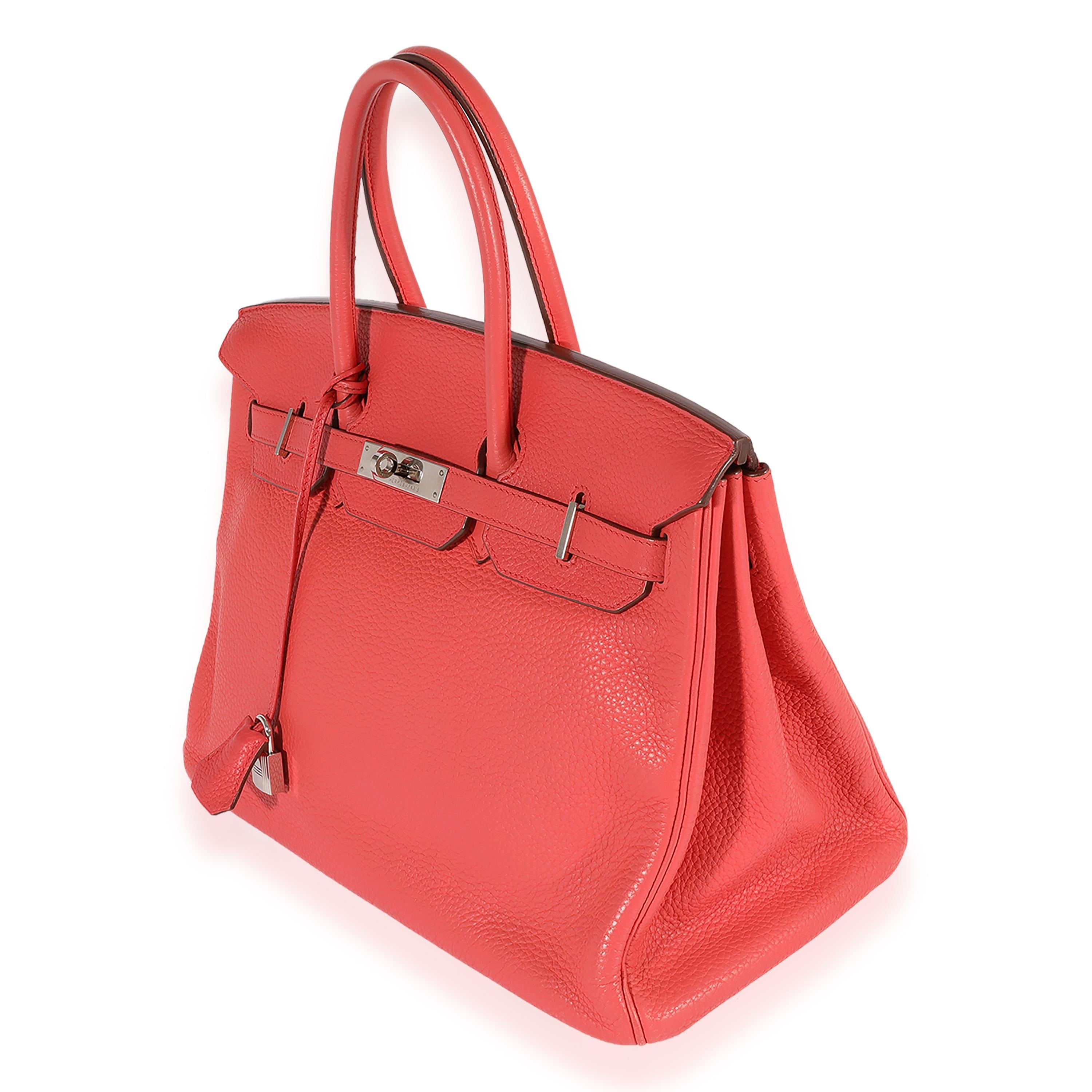 Rouge Hermès Bougainvillea Clémence Birkin 35 PHW en vente