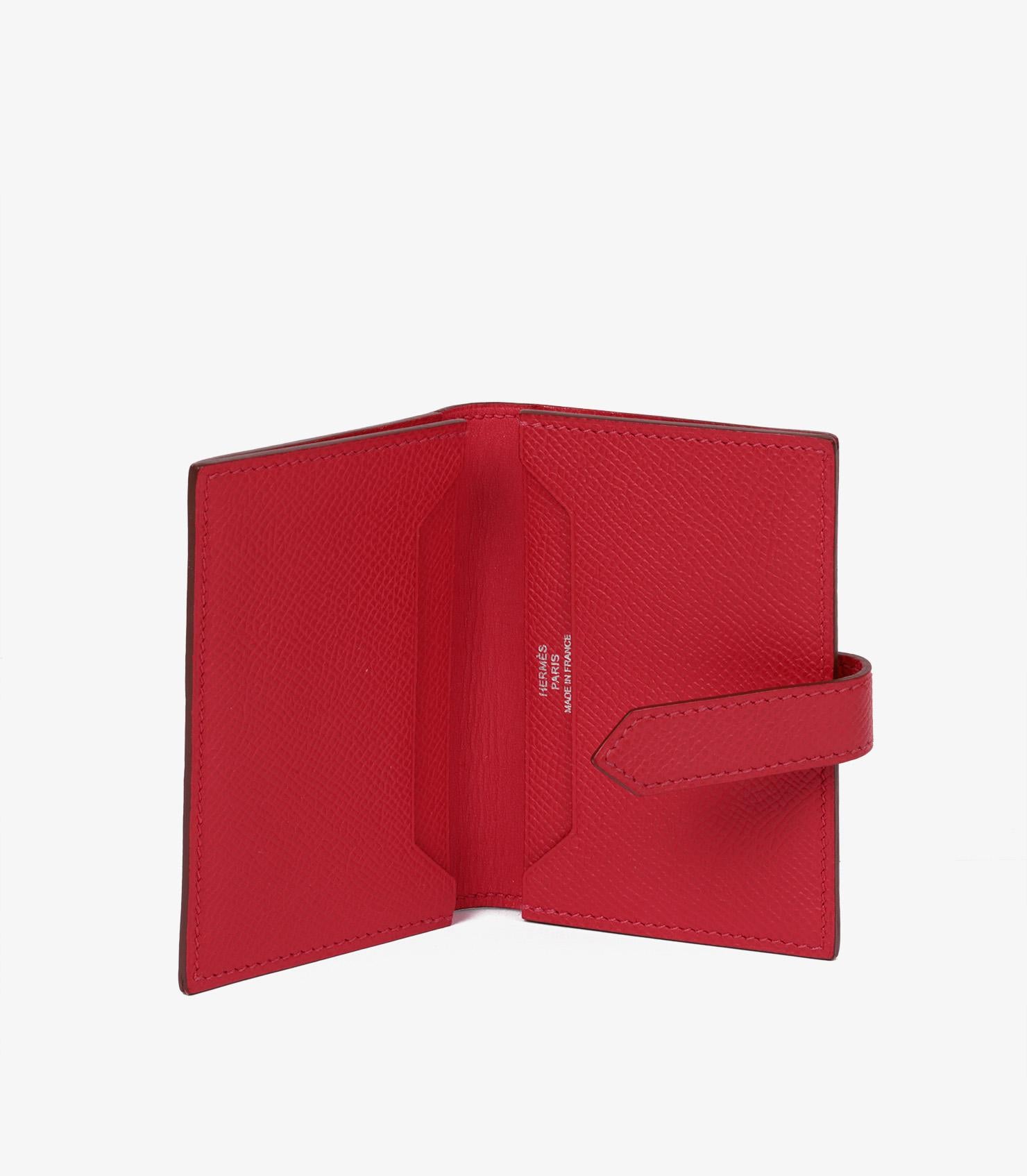 Hermès Bougainvillea Epsom Leather Bearn Cardholder In Excellent Condition For Sale In Bishop's Stortford, Hertfordshire