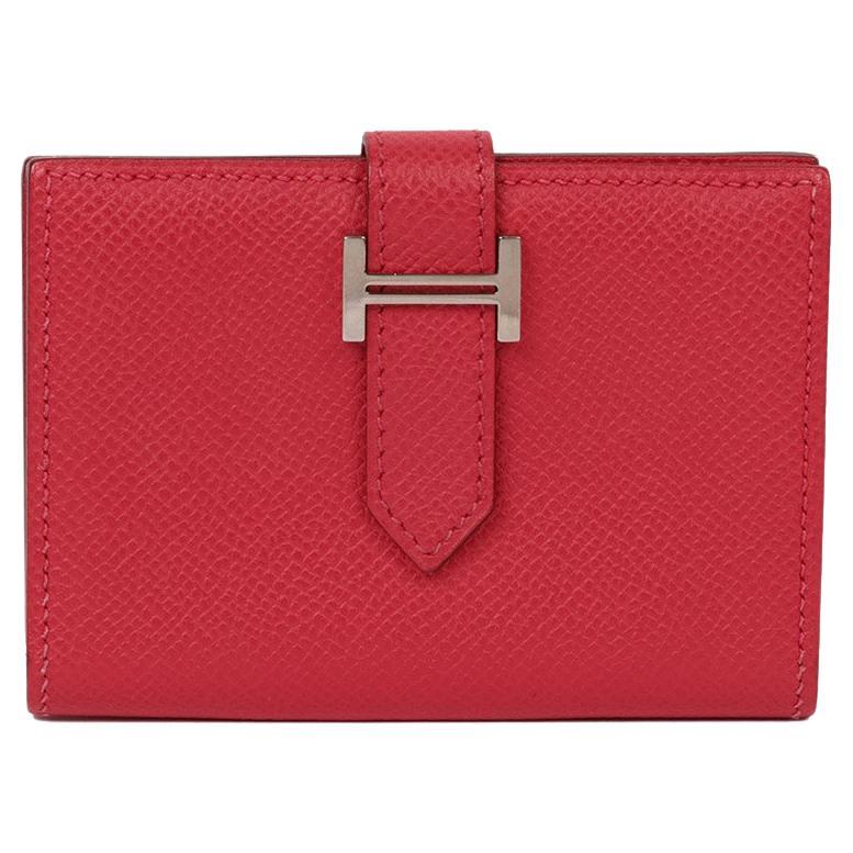 Hermès Bougainvillea Epsom Leather Bearn Cardholder For Sale