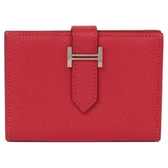 Hermès Bougainvillea Epsom Leather Bearn Cardholder