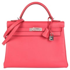 HERMÈS Bougainvillea Epsom Leather Kelly 32cm Retourne