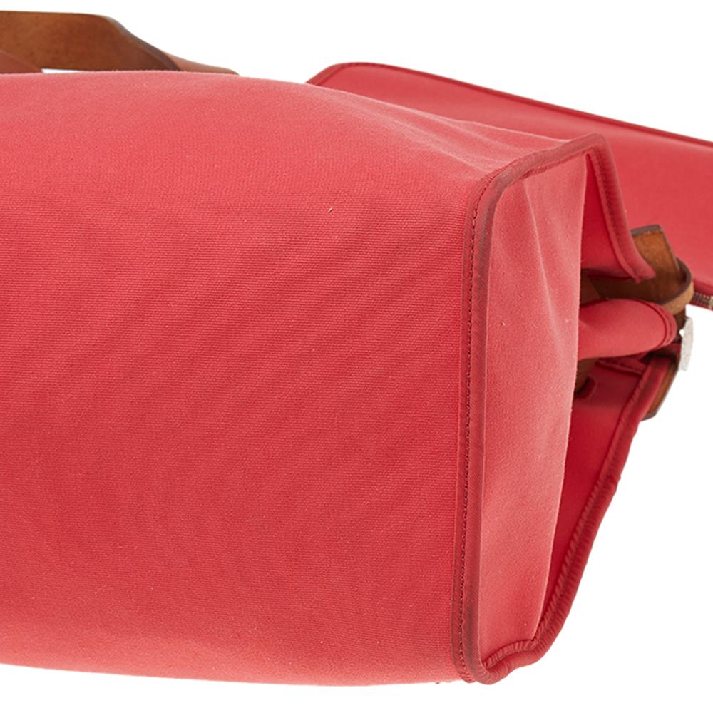 Hermes Bougainvillea/Fauve Canvas and Leather Herbag Zip 39 Bag 4