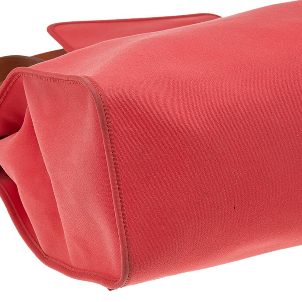 Hermes Bougainvillea/Fauve Canvas and Leather Herbag Zip 39 Bag 5