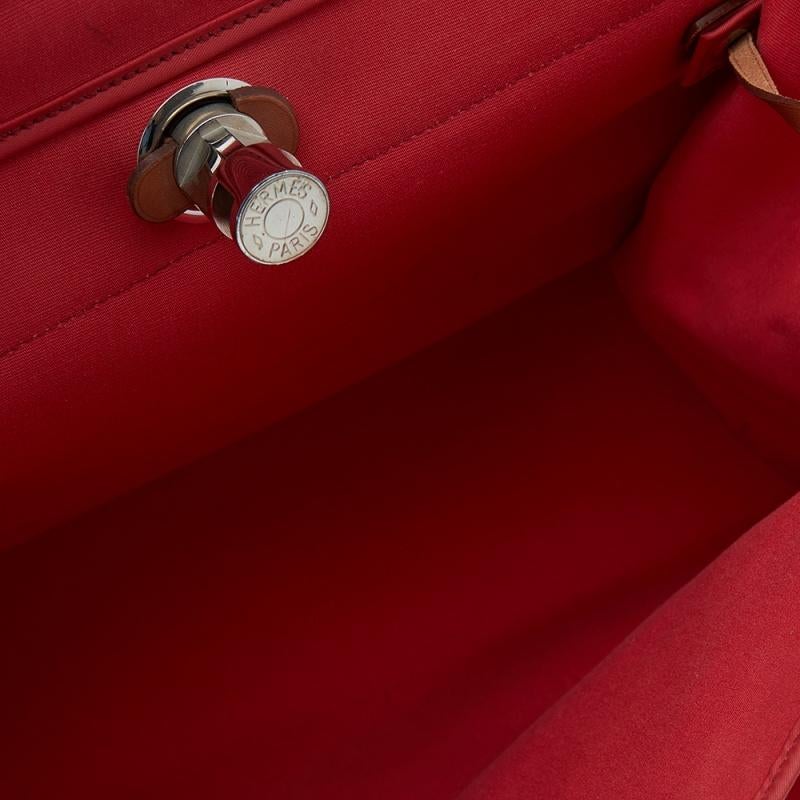 Hermes Bougainvillea/Fauve Canvas and Leather Herbag Zip 39 Bag 2