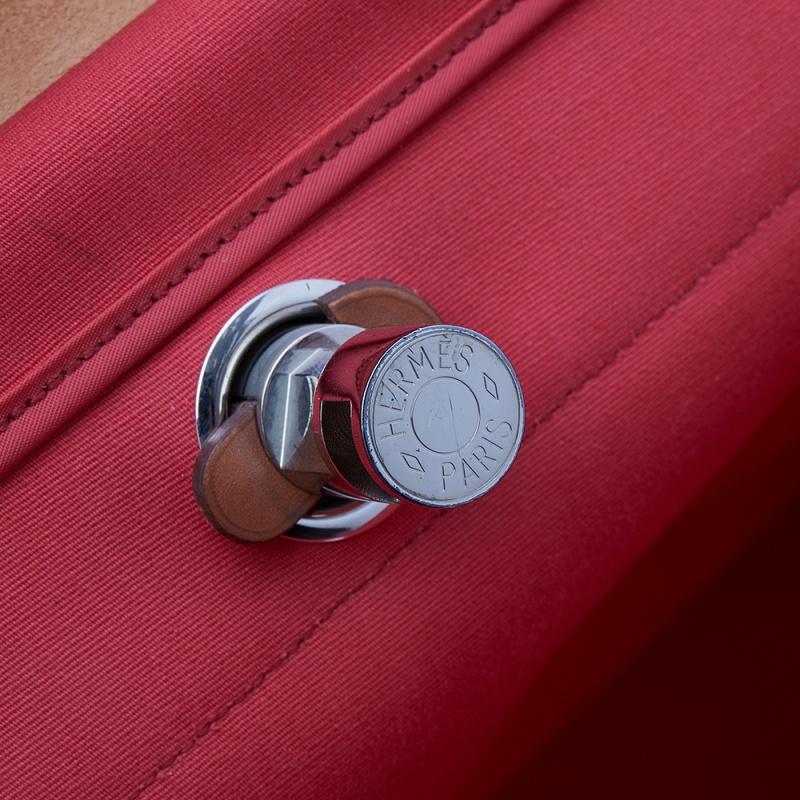 Hermes Bougainvillea/Fauve Canvas and Leather Herbag Zip 39 Bag 3