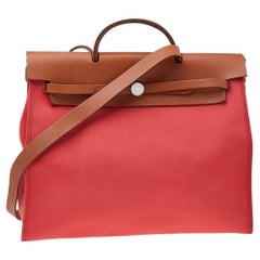 Hermes Red Canvas Herbag Bag at 1stDibs