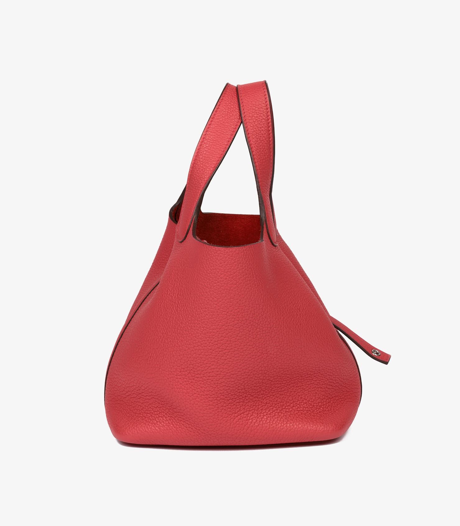 Pink Hermès Bougainvillea Togo Leather Picotin Lock 18