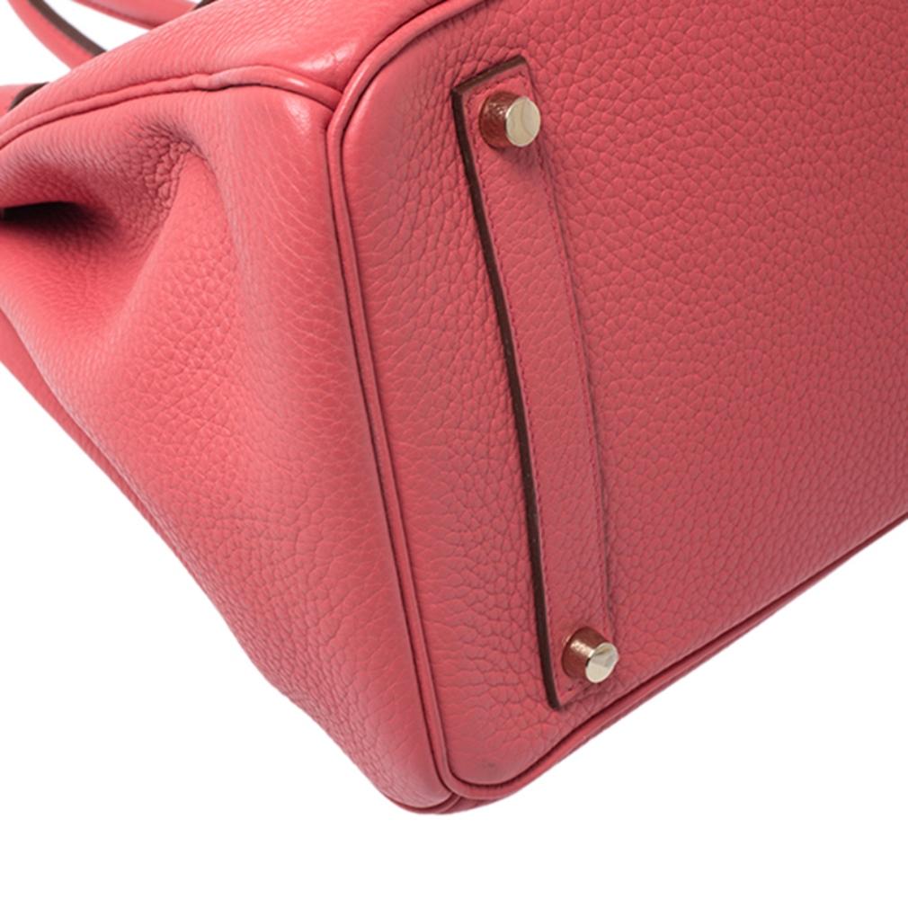 Hermes Bougainvillier Clemence Leather Gold Hardware Birkin 35 Bag 4