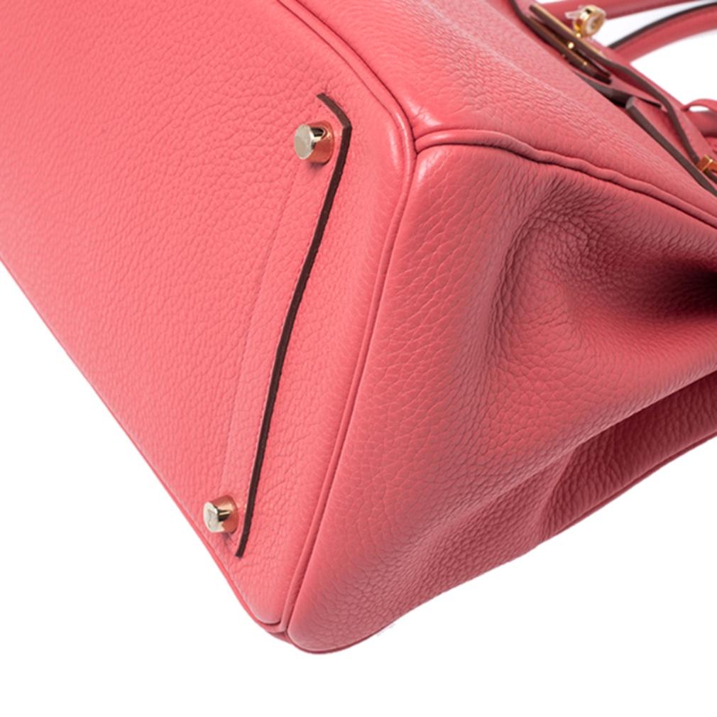 Hermes Bougainvillier Clemence Leather Gold Hardware Birkin 35 Bag 5