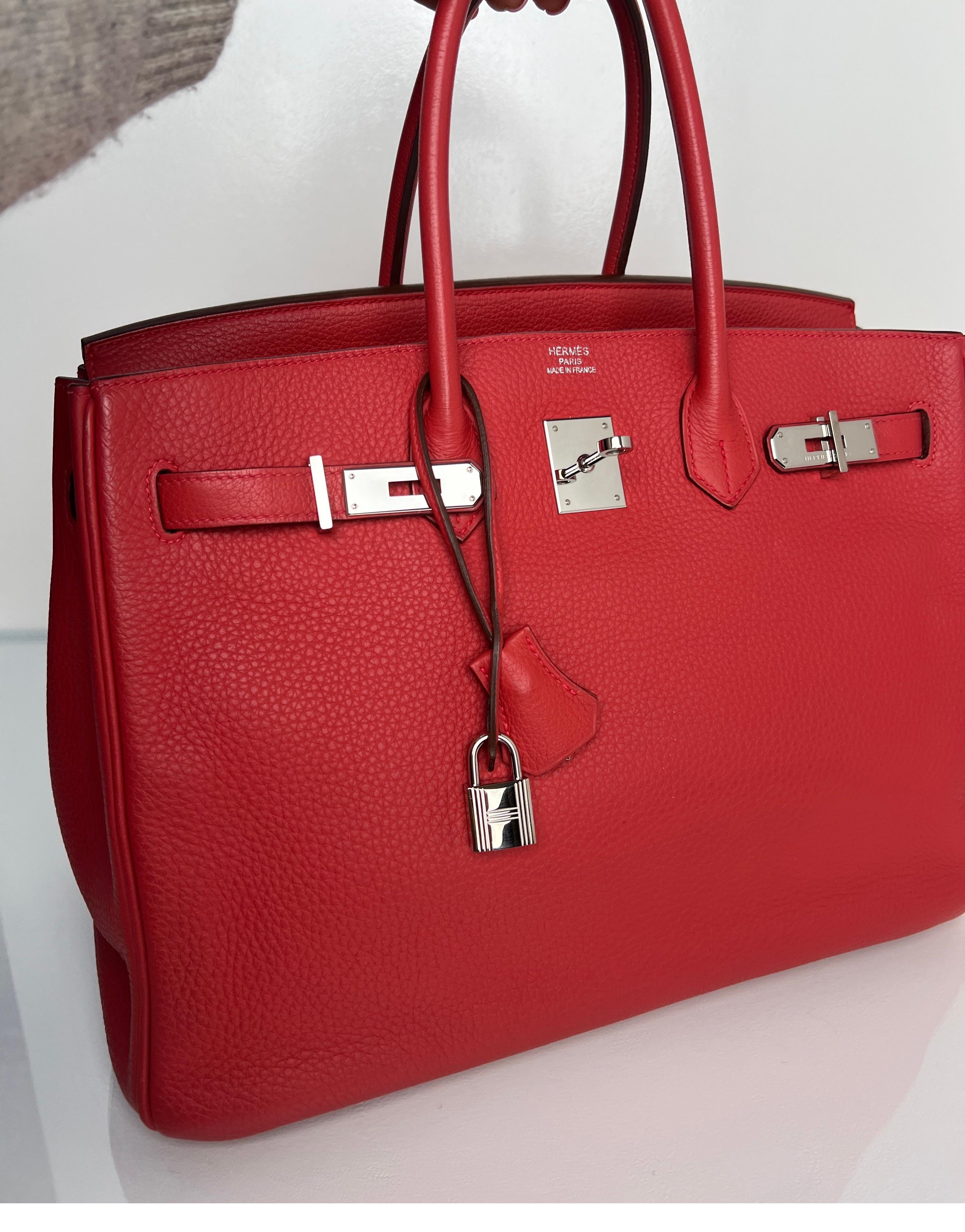 Red Hermes Bouganvillea Birkin 35 Bag
