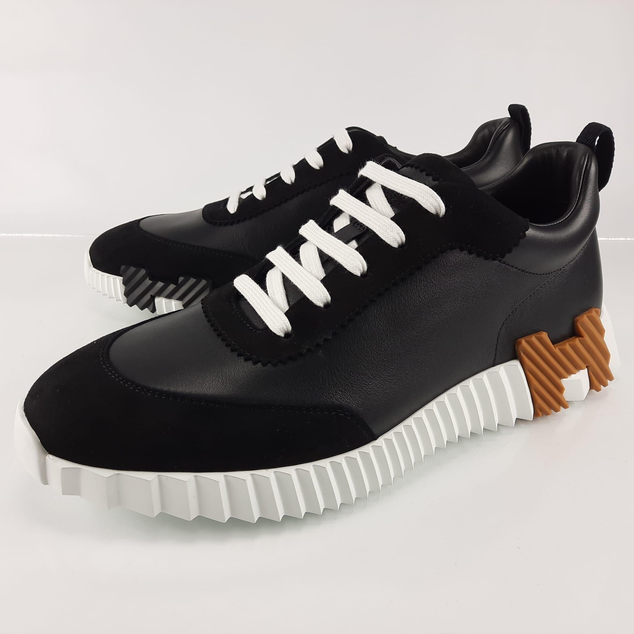 Hermes Black Bouncing sneaker Size 42.5 For Sale at 1stDibs