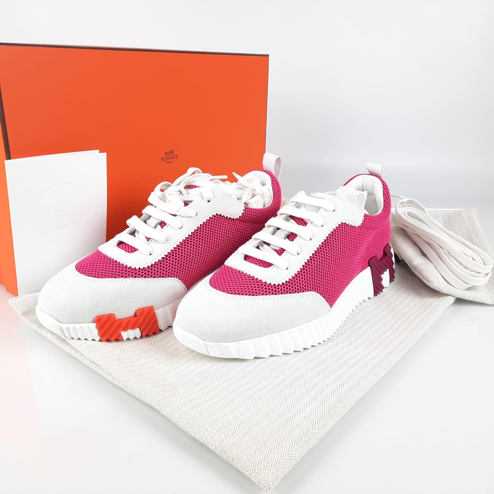 Hermes Bouncing Sneakers Color Vinicunca Pink / White Size 39  10