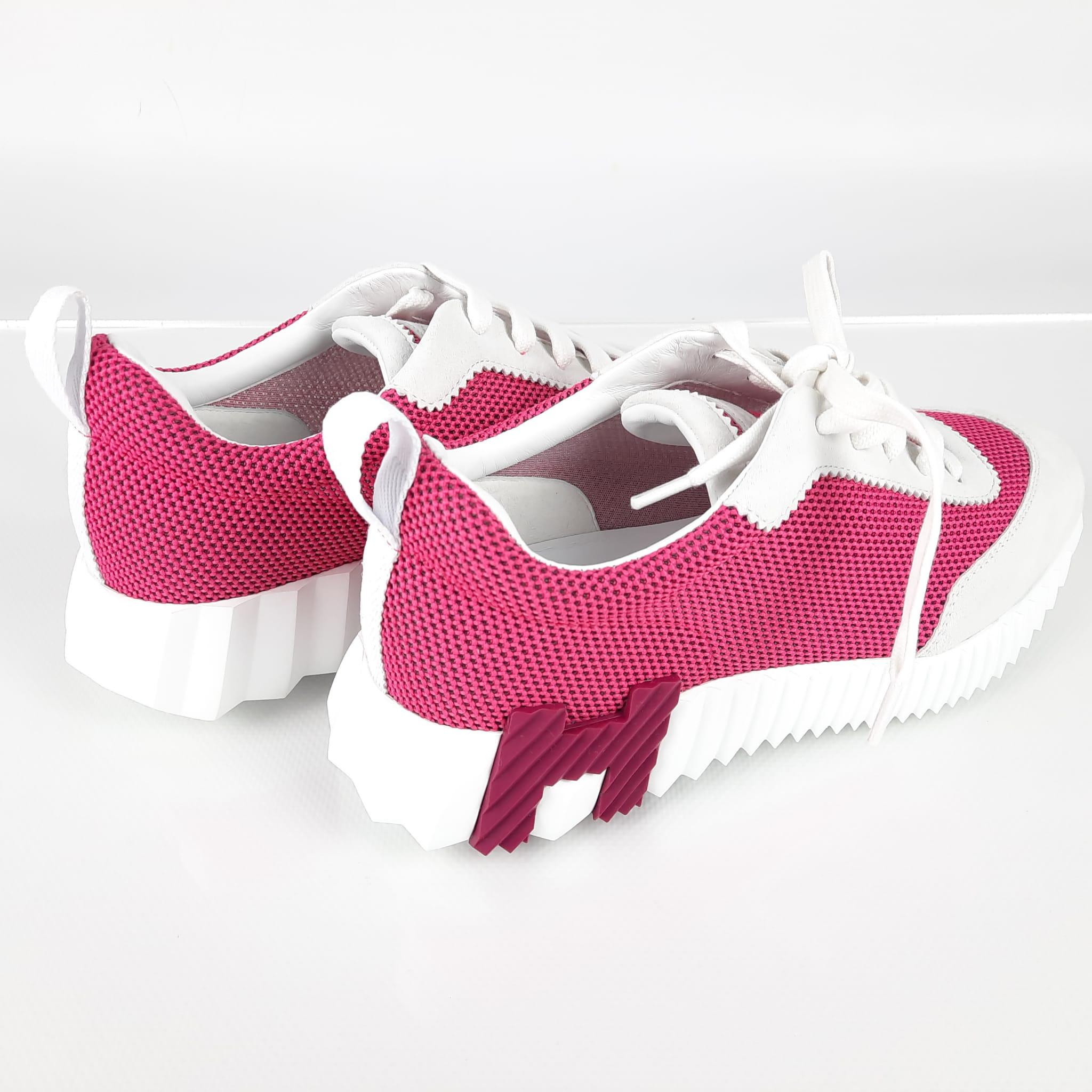 Hermes Bouncing Sneakers Color Vinicunca Pink / White Size 39 1