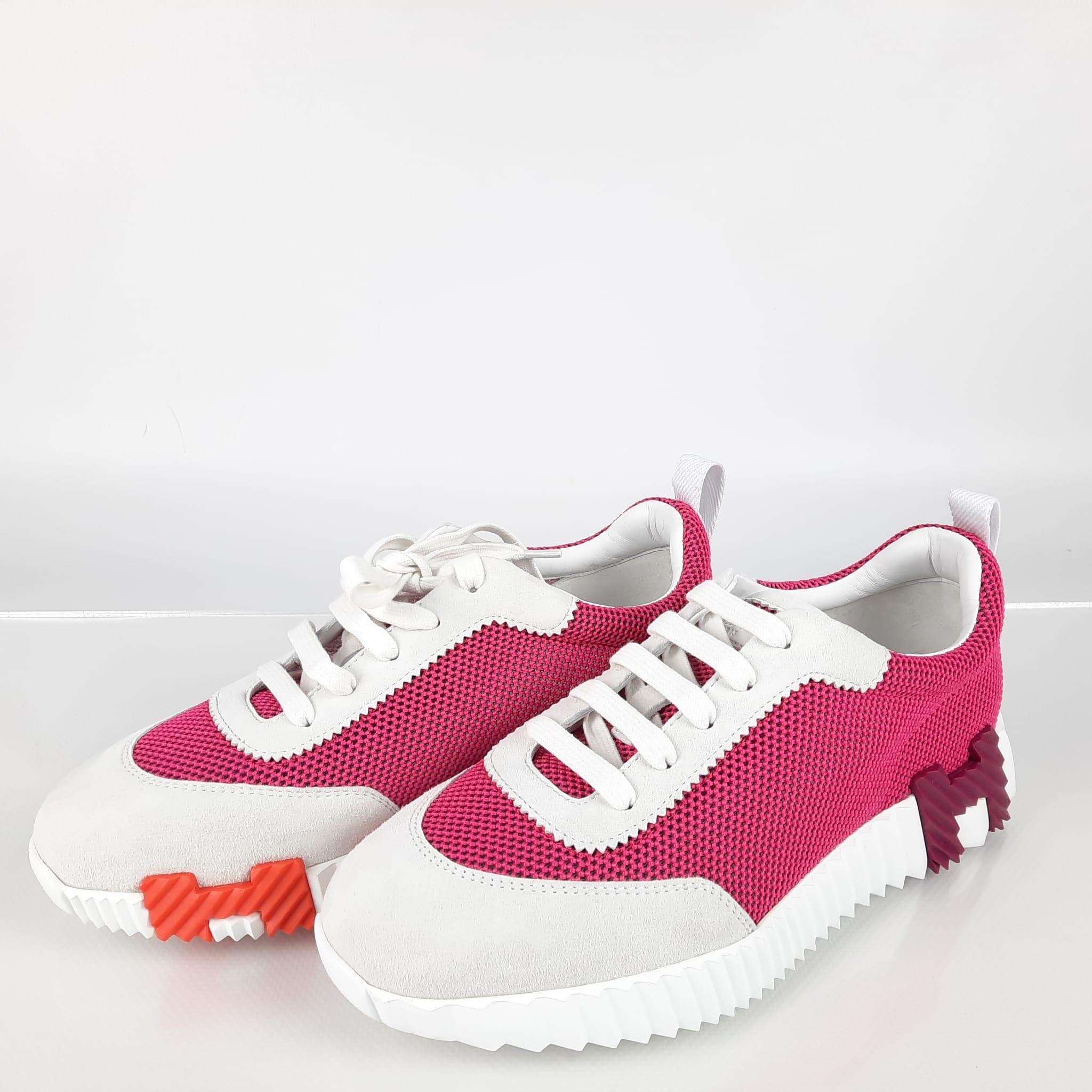 Hermes Bouncing Sneakers Color Vinicunca Pink / White Size 39  3