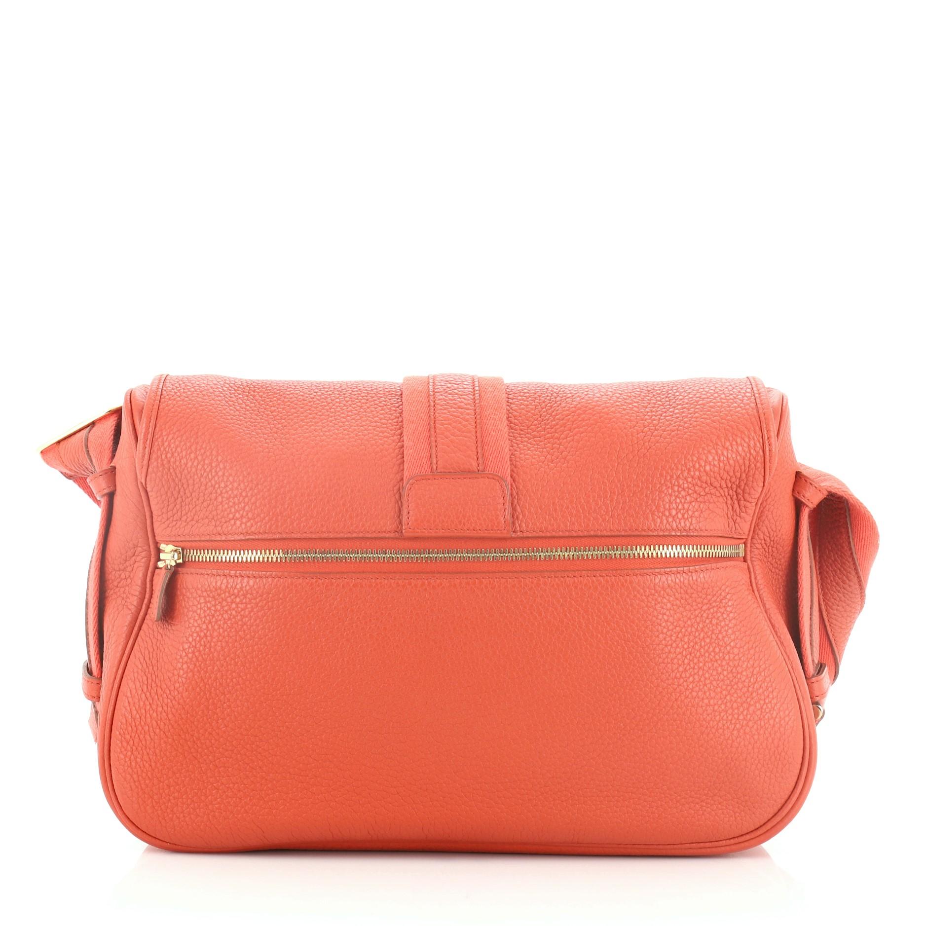 Orange Hermes Bourlingue Messenger Bag Clemence