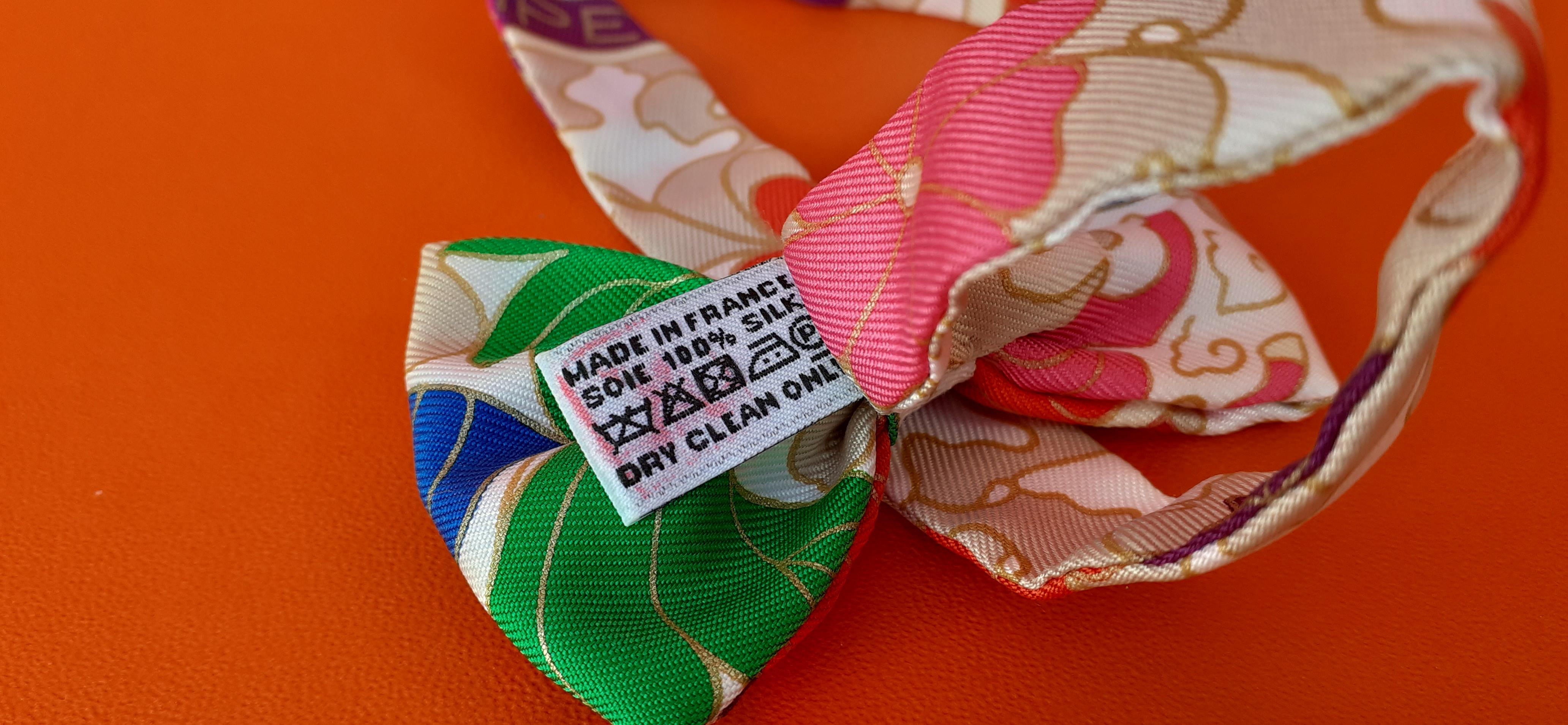 Cravate Hermès en soie avec nœud papillon en vente 5