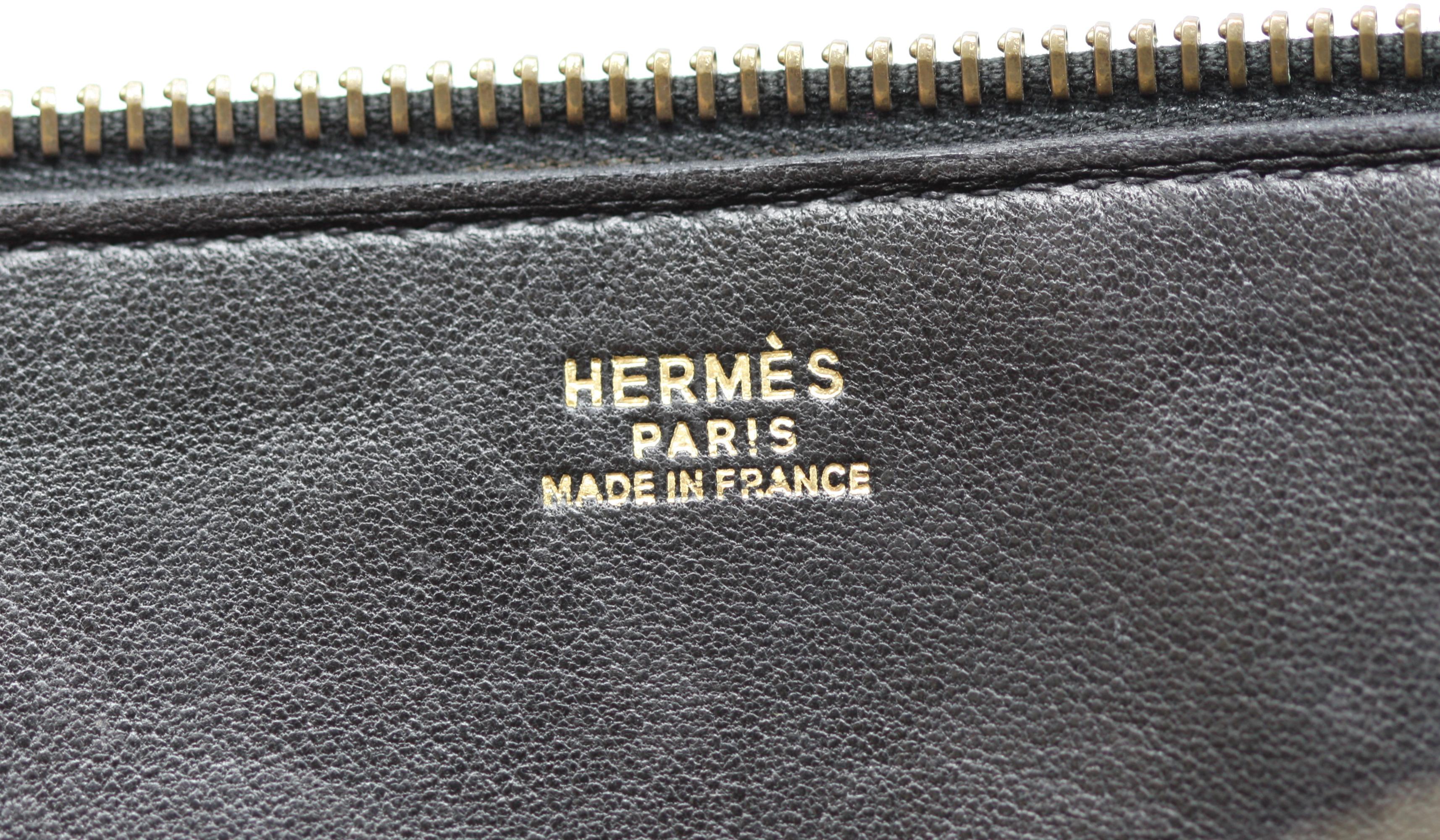 Women's or Men's Hermes Box Calf Black and Red Leather Bolide Handbag For Sale