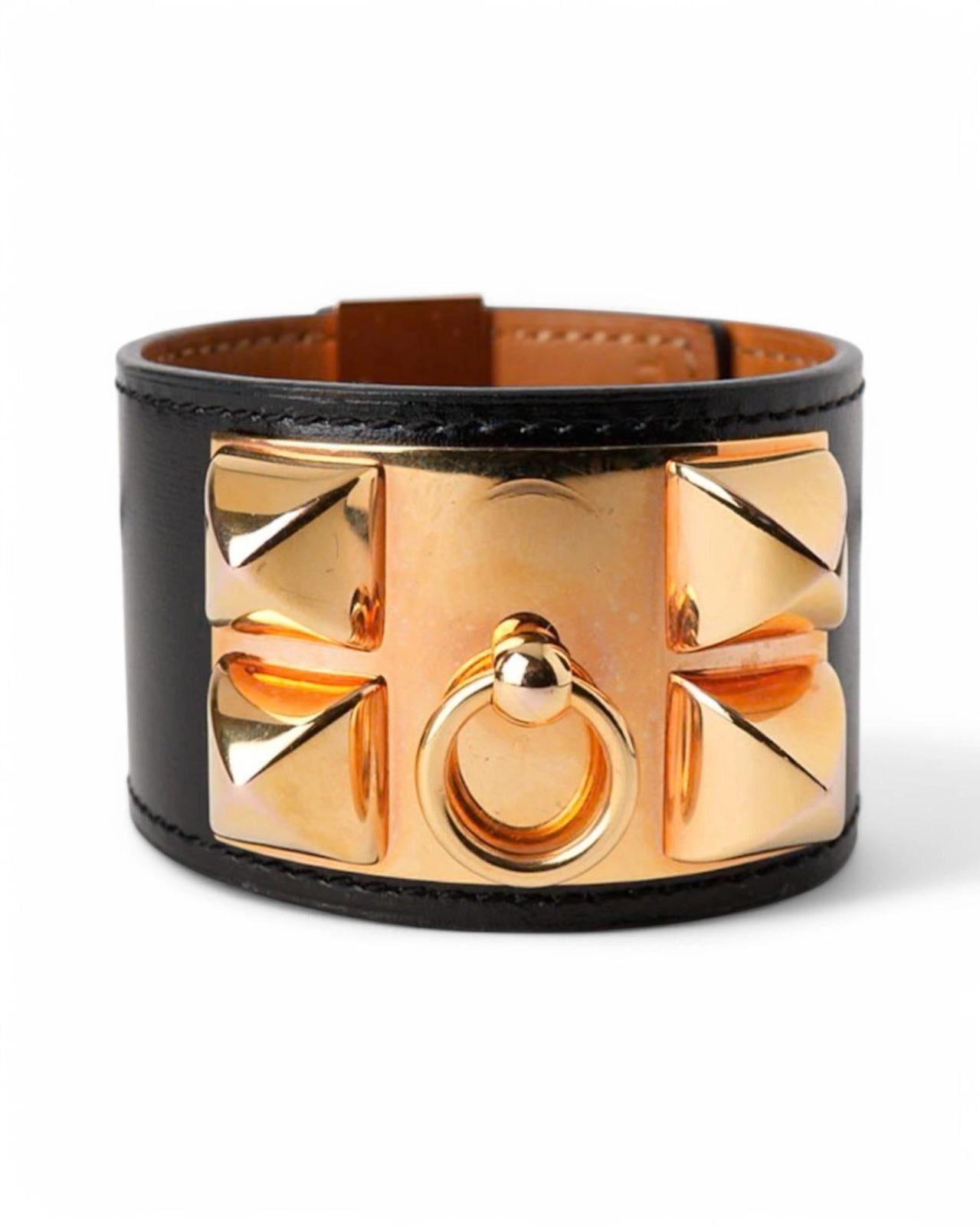 Hermès Pulsera Collier De Chien Box Becerro Negro en venta 1