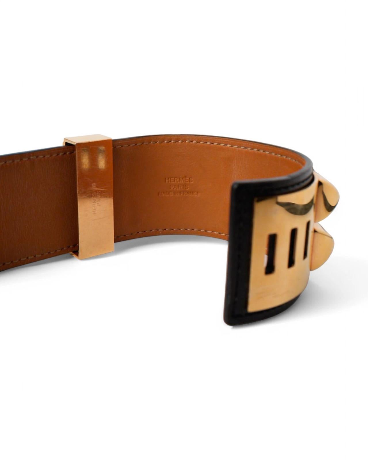 Hermès Pulsera Collier De Chien Box Becerro Negro en venta 2