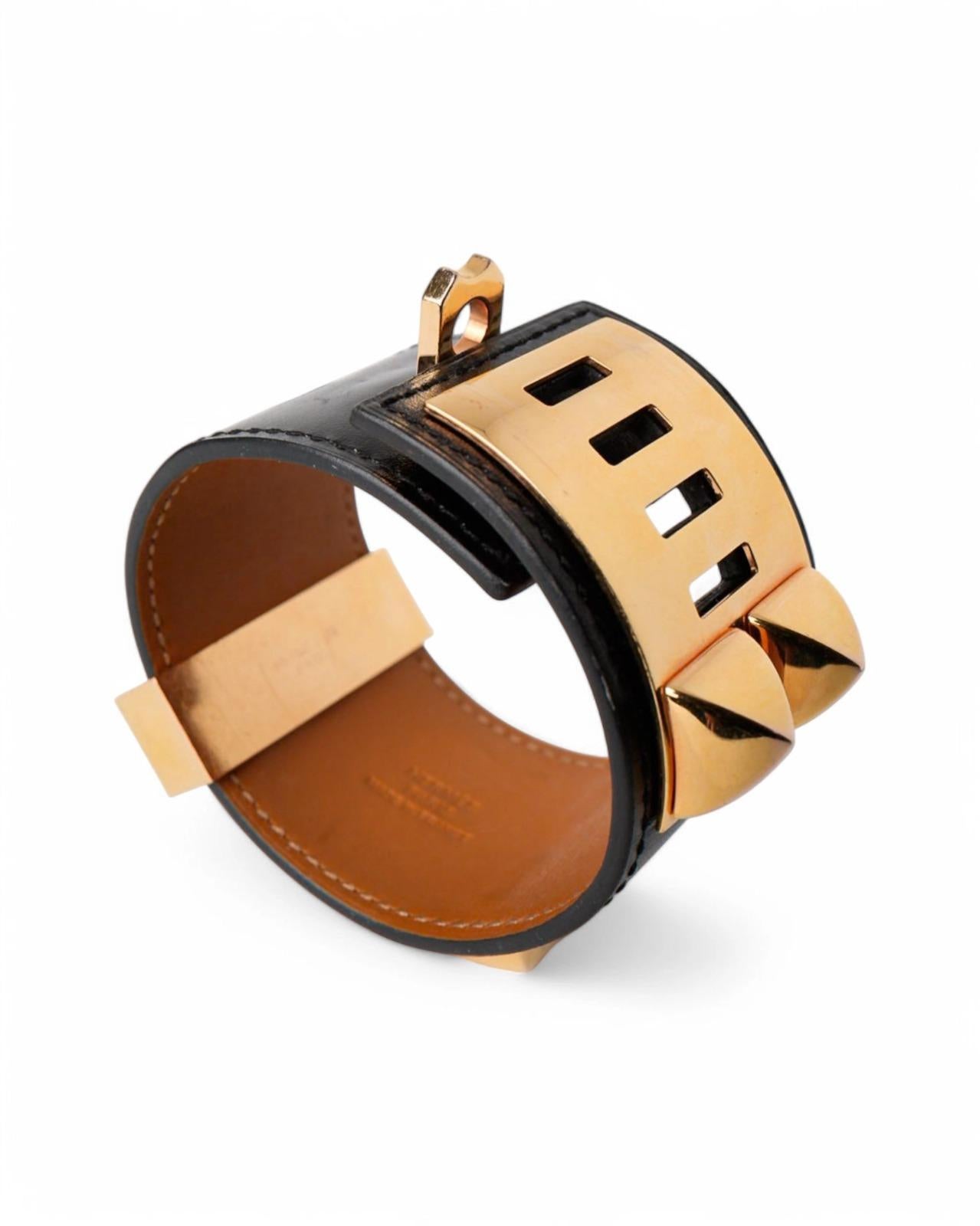 Hermès Pulsera Collier De Chien Box Becerro Negro en venta 3