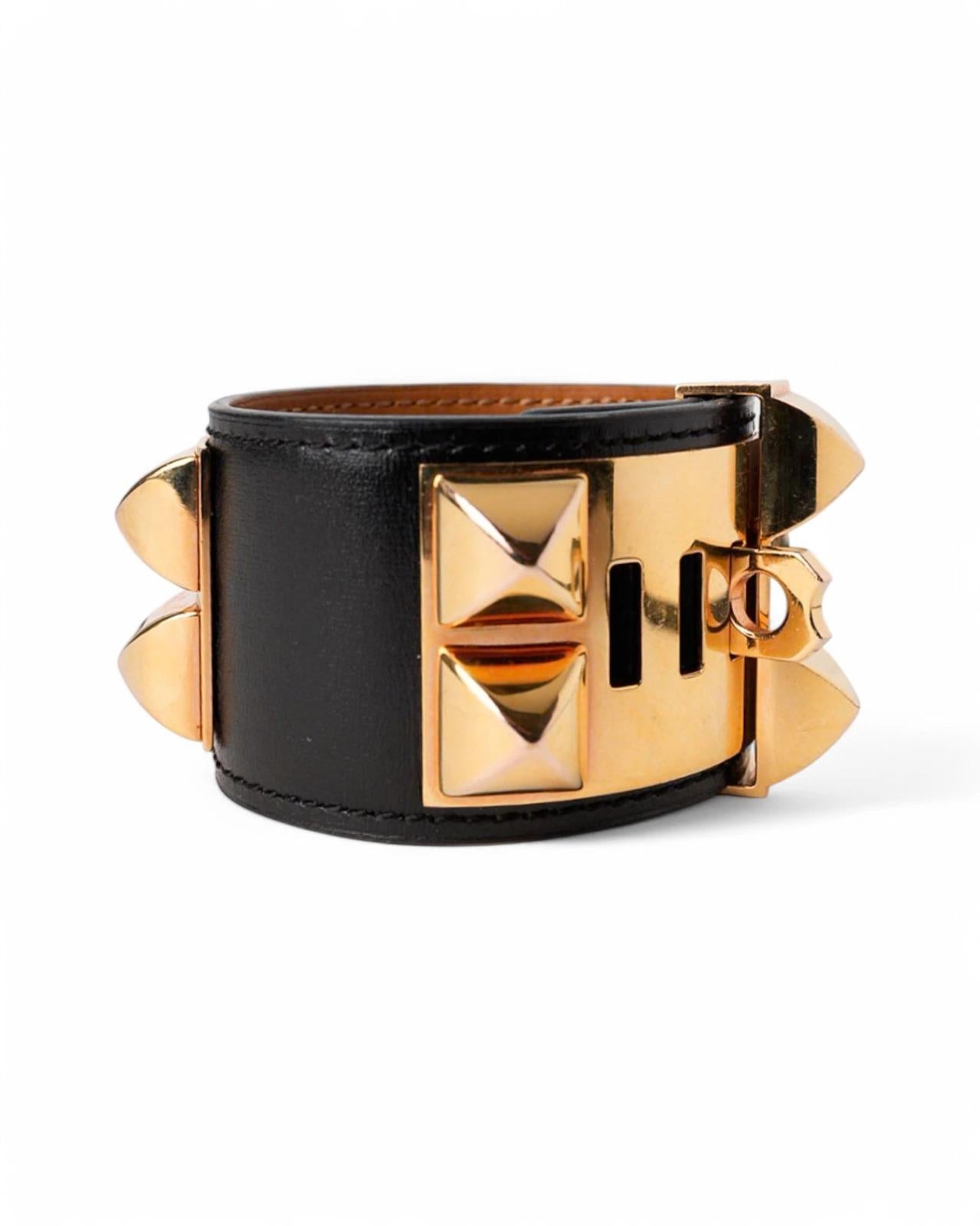 Hermès Pulsera Collier De Chien Box Becerro Negro en venta 4