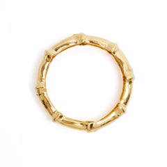 Hermès Bracciale Bambou circa 1990 Bracciale Bangle di Bambù in metallo dorato Hermès