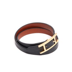 Hermès Bracelet Behapi double Tour T1 Black Leather Behapi Bracelet XS Hermes