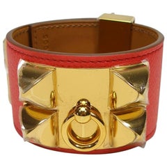 Hermès Bracelet CDC Collier de Chien Rose Jaipur Epsom Leather GHW / Brand New