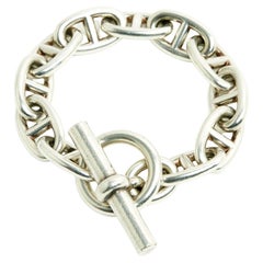 Hermès Bracelet Chaine d Ancre GM taille S M Silver Maxi chain bracelet Hermes