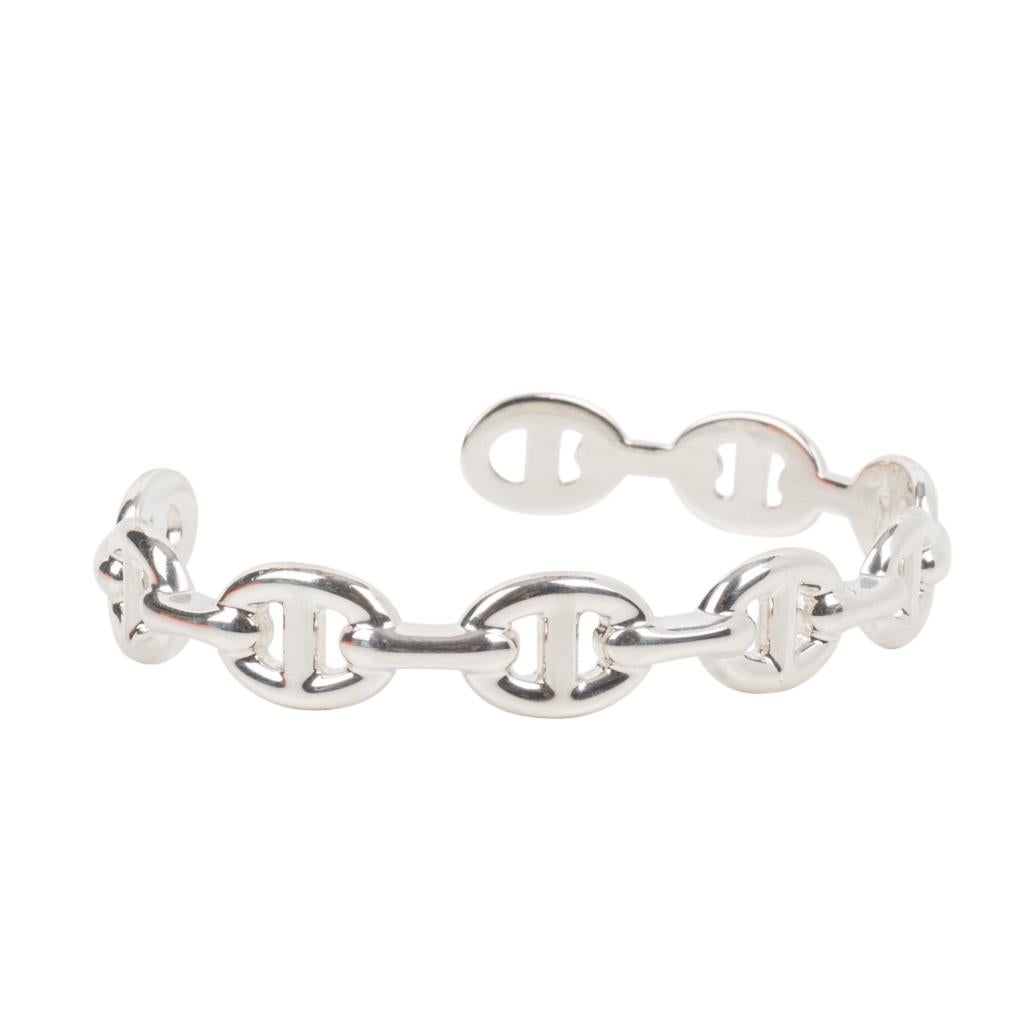 Hermes Bracelet Chaine D'Ancre Enchainee Sterling Silver Cuff L at 1stDibs