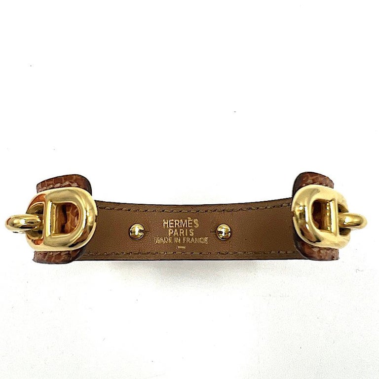 HERMES Bracelet Chaine d'Ancre in Gold Leather and Gilt Metal at 1stDibs