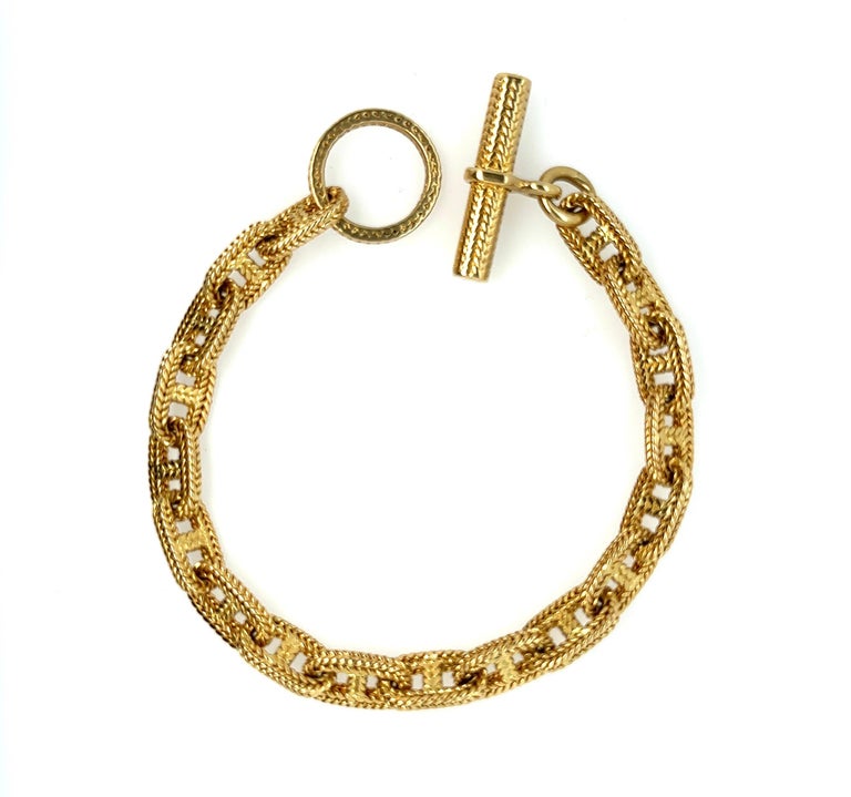 Hermes Bracelet Design by Georges Lenfant Small Links Modernist Anchor Chain For Sale 4