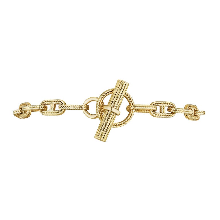 Hermes Bracelet Design by Georges Lenfant Small Links Modernist Anchor Chain For Sale 7