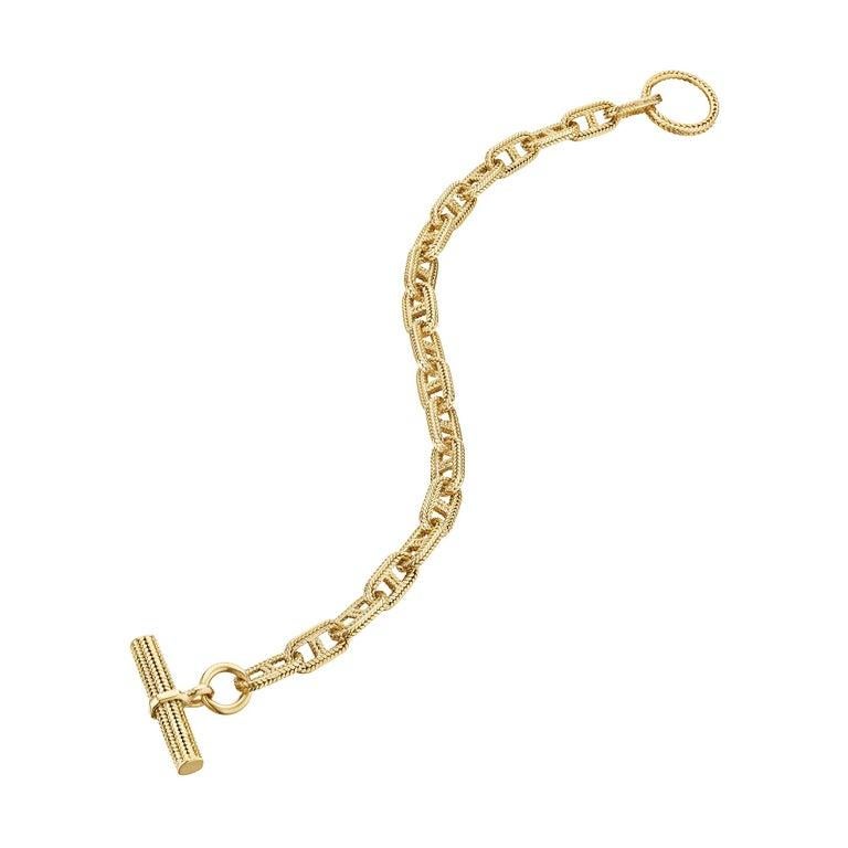 Hermes Bracelet Design by Georges Lenfant Small Links Modernist Anchor Chain For Sale 1