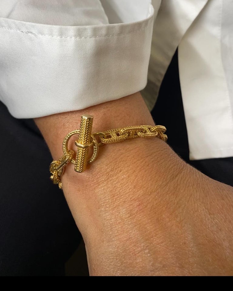 Hermes Bracelet Design by Georges Lenfant Small Links Modernist Anchor Chain In Excellent Condition For Sale In Vannes, FR