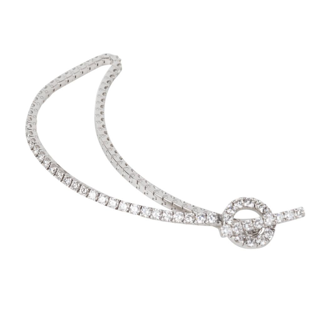 Hermès Bracelet Finesse Diamond Chaine d'Ancre Closure White Gold In New Condition In Miami, FL