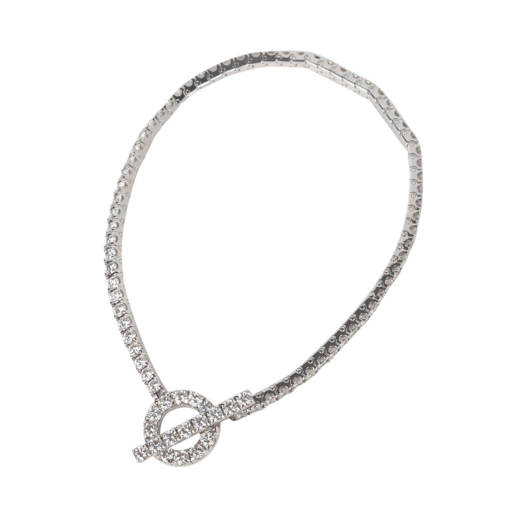 Women's Hermès Bracelet Finesse Diamond Chaine d'Ancre Closure White Gold