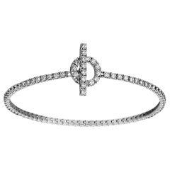 Hermès Bracelet Finesse Diamond Chaine d''Ancre Fermeture Or Blanc