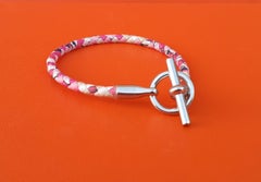 Hermès Bracelet Glenan Silk Palladium Hdw Limited Summer Edition Pink Size 3